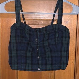 Plaid hollister crop top